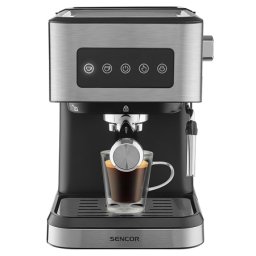 Espressor manual Sencor 20 bar, 1050W, cu panou digital si rezervor 1,5L