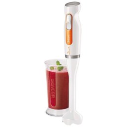 Blender de mana Sencor 600W, 2 lame inox, alb, cu cana 700 ml