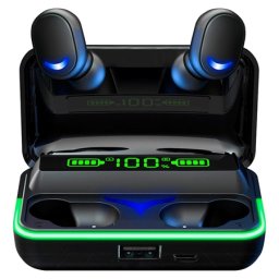 Casti wireless Bluetooth 5.0 Rebel SN-E10 cu afisaj LED si carcasa 800 mAh