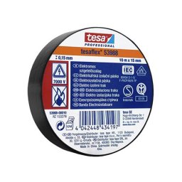 Set 10 benzi izolatoare Tesa Tesaflex negre, 15 mm x 10 m