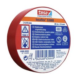 Set 10 buc banda izolatoare Tesa Tesaflex rosie 20 m pentru instalatii electrice