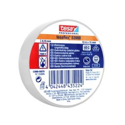 Banda izolatoare Tesa Tesaflex alba 10 m, 15 mm – set 10 bucati