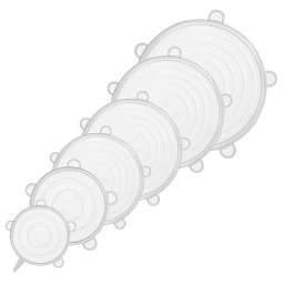 Set 6 capace din silicon flexibile Teesa pentru recipiente, reutilizabile