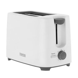 Prajitor de paine Teesa 700W, 2 felii, 7 trepte de rumenire, alb