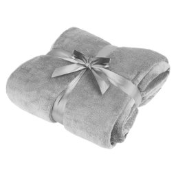 Patura fleece polar 200x220 cm gri Teesa, moale si calduroasa