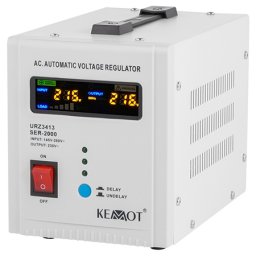 Stabilizator de tensiune automat Kemot 2000VA, afisaj LED, 2 prize