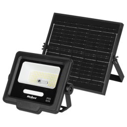 Proiector LED solar 60W, 6800K, IP65, cu telecomanda si panou 6W Rebel