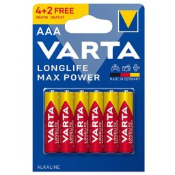 Baterii alcaline AAA Varta Longlife Max Power LR03, set 6 buc