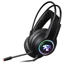 Casti gaming stereo Hi‑Fi Varr cu microfon flexibil, iluminare RGB si USB