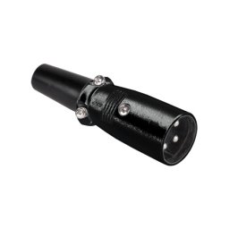 Mufa XLR tata neagra pentru cablu audio, conector 3 pini metalic