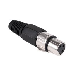Mufa XLR mama neagra cu 3 pini pentru cablu microfon si audio profesional