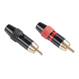 Mufa RCA tata metal HQ pentru cablu audio 6.5 mm, contact sigur