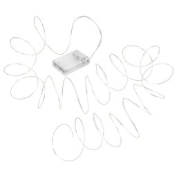 Sir luminos festiv cu 50 mini LED alb cald, 5,2 m, pe baterii AA