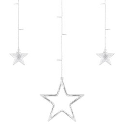 Cortina luminoasa cu stele LED alb cald Rebel, 2x1 m, 8 moduri