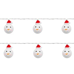 Sir luminos festiv LED Snowmen Rebel, 10 LED alb cald, pe baterii, interior