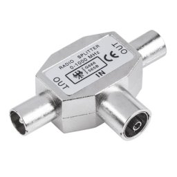 Splitter TV metal 1 la 2, priza TV mama la 2x TV tata, 5–1000 MHz