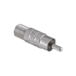 Adaptor RCA tata – F mama, conector metalic pentru audio/video si coaxial