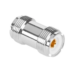Adaptor UHF mama–mama pentru cuplare cabluri coaxiale, metalic