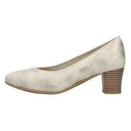 Pantofi dama, Rieker, 44650-91-Auriu, casual, piele ecologica, cu toc, auriu (Marime: 41)