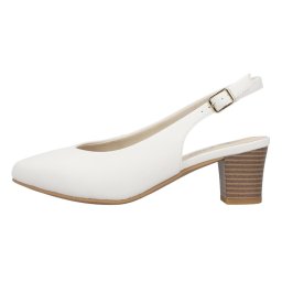Pantofi dama, Rieker, 44651-80-Alb, casual, piele naturala, cu toc, alb (Marime: 40)