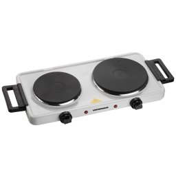 Plita electrica Heinner HDHP-KH2500WH, 2500 W, plite din fonta, 18.5 cm + 15.5 cm, Alb