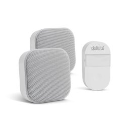 sonerie wireless 2 in 1 si lumina de noapte - kinetic - cu receptor dublu - alb