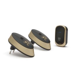 delight - sonerie fara fir cu 2 unitati de interior - negru