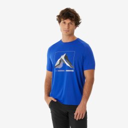 Tricou Drumeție la munte MH500 Albastru Bărbați