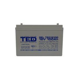 Acumulator 12V GEL Deep Cycle Solar, Dimensiuni 330 x 173 x 212 mm, Baterie 12V 100Ah M8, TED Electric TED004147