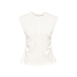 ONLY Top Onlmarie S/L Ruching 15372452 11-4201 TCX cloud dancer