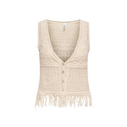ONLY Sacou Onlalix Sl Fringe Waistcoat Knt 15364856 11-0809 TCX ecru