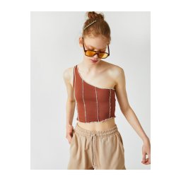 Koton One-Shoulder Crop Singlet