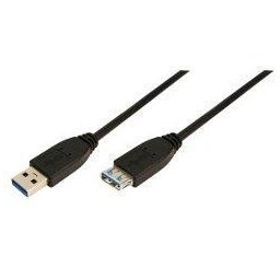 LOGILINK - Cablu USB 3.0 Tip-A Male pentru Tip-A Female 3m, negru