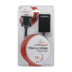 GEMBIRD A-VGA-HDMI-01 VGA to HDMI adapter cable 0.15 m black blister