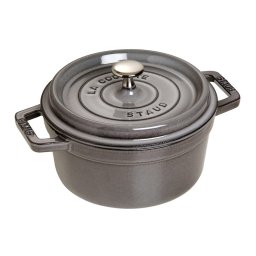 Staub Round Cocotte, 26cm cast iron, graphite grey