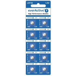 Mini alkaline batteries everActive G3 LR736 LR41 10 pcs