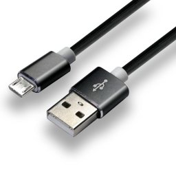 everActive cable micro USB 1m - Black, silicone, quick charge, 2,4A - CBB-1MB
