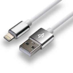 everActive cable USB 1m - White, silicone, quick charge, 2,4A - CBS-1MW
