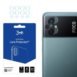 Folie protectie telefon 3MK, Lens Protect, set 4 bucati, antizgariere, 0,16mm, pentru Xiaomi Poco M5