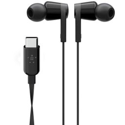 Casti audio in-ear, cu fir, Rockstar, USB-C, 1.12m, Negru