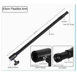 Brat flexibil pentru accesorii foto-video cu filet 3/8” (43cm)