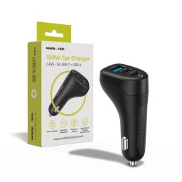 Incarcator auto Mobile Origin CA25, 100W, 2x USB-C + USB-A, incarcare rapida