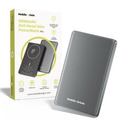Baterie externa Wireless Metal Slim PowerBank 3in1 PB4 5000mAh