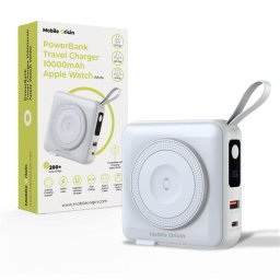 Baterie externa Mobile Origin PowerBank & Travel Charger, Lightning/USB-C Cable, MagSafe/AW/iPhone Compatible, white