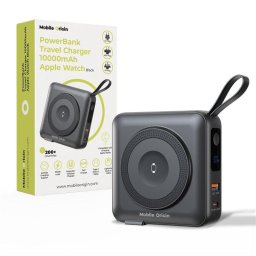 Baterie externa Mobile Origin PowerBank & Travel Charger, Lightning/USB-C Cable, MagSafe AW/iPhone Compatible, black