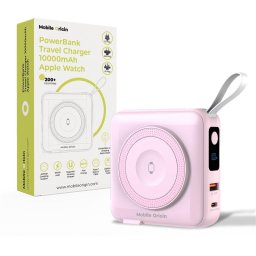Baterie externa Mobile Origin PowerBank & Travel Charger, Lightning/USB-C Cable, MagSafe/AW/iPhone Compatible, pink