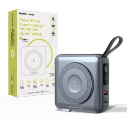 Baterie externa Mobile Origin PowerBank & Travel Charger, Lightning/USB-C Cable, MagSafe/AW/iPhone Compatible, grey