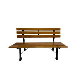 Banca , lemn/otel, 120x57x70 cm, Maro/Negru