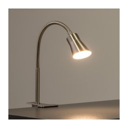 Lampă LED cu clemă, 3,2 W, 230 V, crom mat