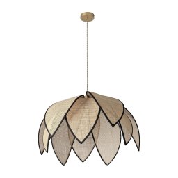 Osram - Lustră suspendată pe cablu DECOR RATTAN 1x E27/15W/230V Ø 67 cm bej/negru